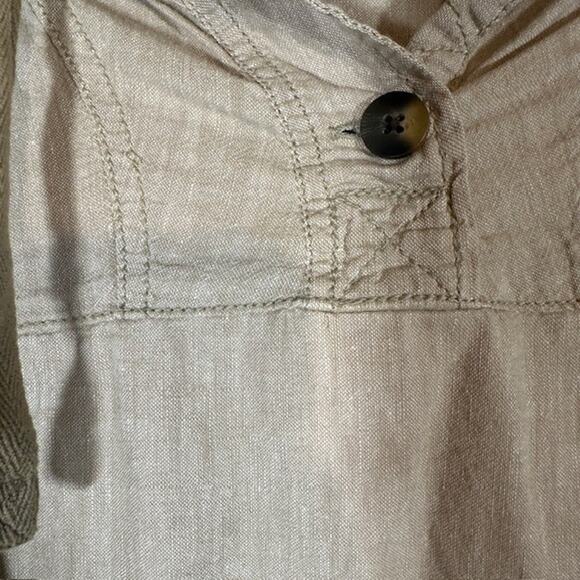 Columbia Beige Long Sleeve Hooded Cotton Hemp Blend Hiking Shirt Women Sz S - Picture 7 of 12